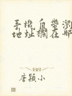 手机自带浏览器地址栏在哪里