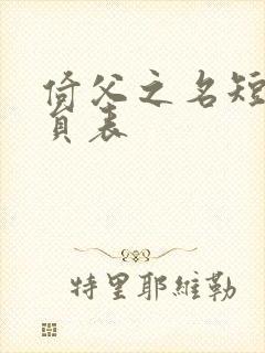 倚父之名短剧演员表