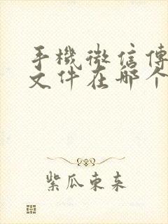 手机微信传输的文件在哪个文件夹