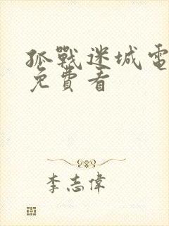 孤战迷城电视剧免费看