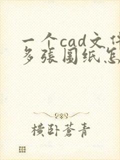 一个cad文件多张图纸怎么转换出多张pdf图纸