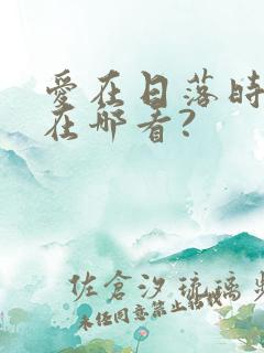 爱在日落时短剧在哪看?