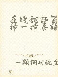 在线翻译器拍照扫一扫泰语语