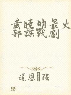 黄晓明最火的十部谍战剧