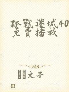 孤战迷城40集免费播放