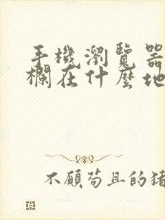 手机浏览器地址栏在什么地方