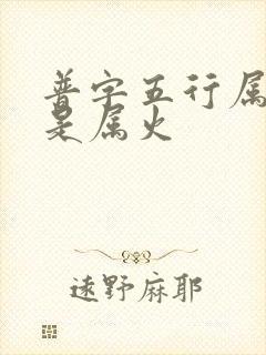 普字五行属水还是属火