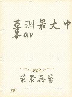 亚洲最大中文字幕av