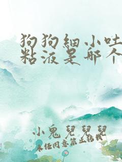 狗狗细小吐白色粘液是哪个阶段