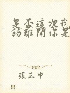 是否这次我将真的离开你是什么歌