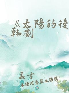 《太阳的后裔》韩剧