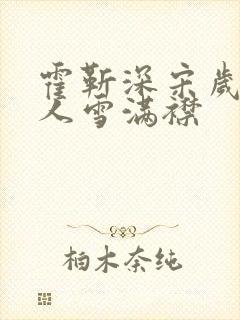 霍靳深宋岁朝离人雪满襟