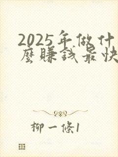 2025年做什么赚钱最快的方法