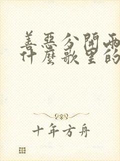 善恶分开两边是什么歌里的歌词