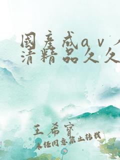 国产成aⅴ人高清精品久久久