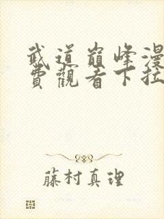 武道巅峰漫画免费观看下拉式六漫画