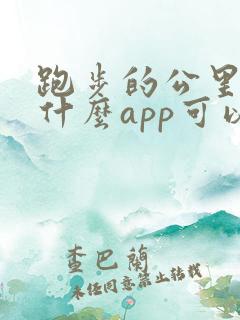 跑步的公里数用什么app可以