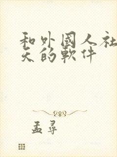 和外国人社交聊天的软件