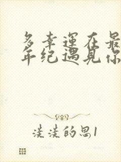 多幸运在最美的年纪遇见你什么歌