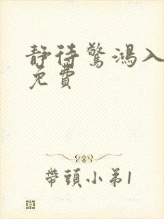 静待惊鸿入翁慌免费