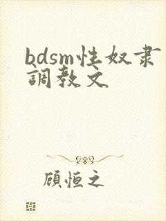 bdsm性奴隶调教文