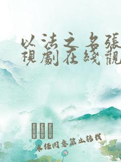 以法之名张译电视剧在线观看免费