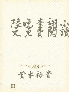 陆晚李翊小说全文免费阅读