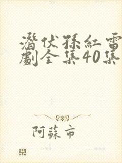 潜伏孙红雷电视剧全集40集免费观看