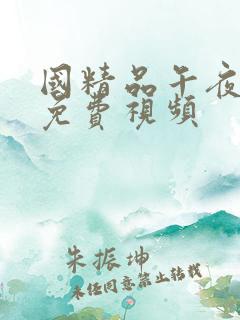 国精品午夜不卡免费视频