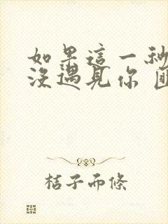 如果这一秒,我没遇见你 匪我思存