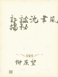 许谧沈聿风结局揭秘