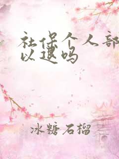 社保个人部分可以退吗