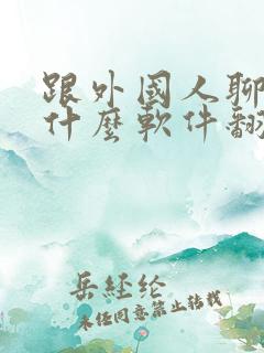 跟外国人聊天用什么软件翻译