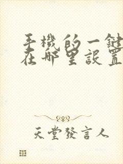 手机的一键锁屏在哪里设置