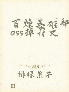 百炼英雄哪个boss掉符文