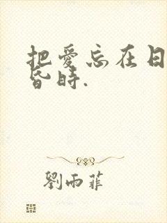 把爱忘在日落黄昏时.