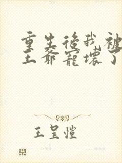 重生后我被偏执王爷宠坏了