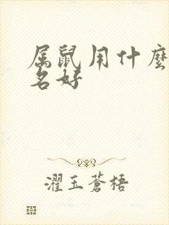 属鼠用什么字取名好