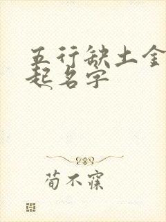 五行缺土金男孩起名字