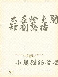 不在灯火阑珊处短剧热播