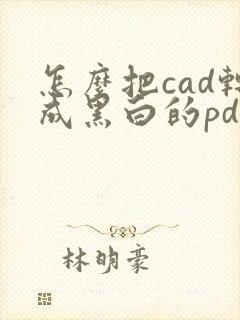 怎么把cad转成黑白的pdf