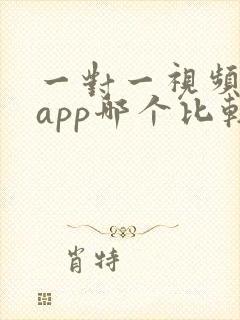 一对一视频聊天app哪个比较火