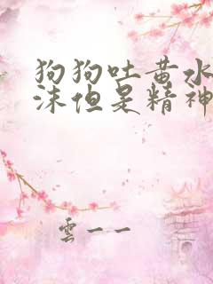 狗狗吐黄水带泡沫但是精神很好