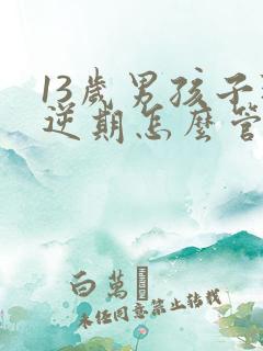 13岁男孩子叛逆期怎么管教最合适