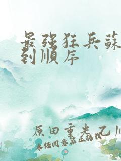 最强狂兵苏锐推到顺序