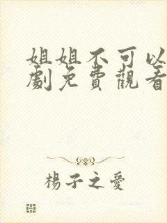 姐姐不可以电视剧免费观看