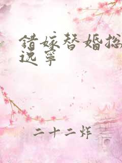 错嫁替婚总裁贺逸宁