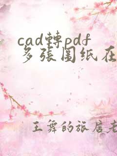cad转pdf多张图纸在一个文件里