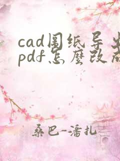 cad图纸导出pdf怎么改成黑白的