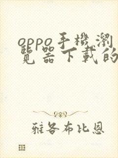 oppo手机浏览器下载的视频在哪个文件夹